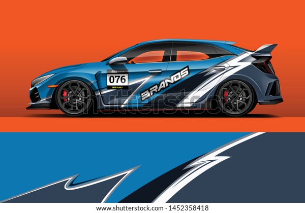 Car wrap design
vector, truck and cargo van decal. Graphic abstract stripe racing
background designs for vehicle, rally, race, adventure and car
racing livery. 
