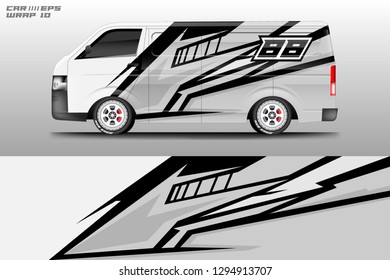 Car wrap design vector . Van car, truck , bus, racing, rally , best for racing wrap .