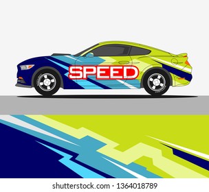 Car wrap design vector.Graphic abstract stripe racing background designs for vehicle, rally, race, adventure and car racing livery