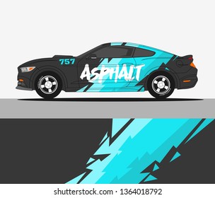Car wrap design vector.Graphic abstract stripe racing background designs for vehicle, rally, race, adventure and car racing livery