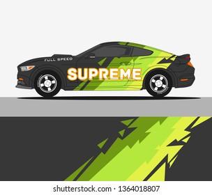 Car wrap design vector.Graphic abstract stripe racing background designs for vehicle, rally, race, adventure and car racing livery
