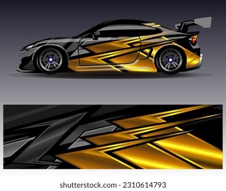 Car wrap design vector.Graphic abstract stripe racing background designs for vehicle, rally, race, adventure and car racing livery