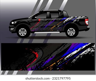 Car wrap design vector.Graphic abstract stripe racing background designs for vehicle, rally, race, adventure and car racing livery