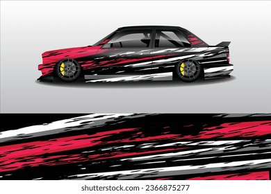  Car wrap design vector.Graphic abstract stripe racing background designs for vehicle, rally, race, adventure and car