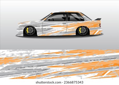  Vector de diseño de envoltura de coches.Diseño gráfico abstracto de bandas de carreras de fondo para vehículos, rally, carrera, aventura y coche
