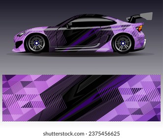 Diseño de envoltura de coches vectorial.Diseño gráfico abstracto de bandas de carreras de fondo para vehículos, carreras, carreras, aventuras y carreras de coches