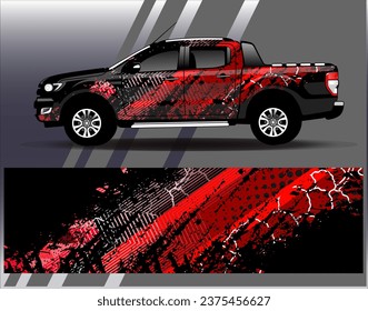 Car wrap design vector.Graphic abstract stripe racing background designs for vehicle, rally, race, adventure and car racing livery