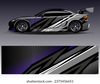 Car wrap design vector.Graphic abstract stripe racing background designs for vehicle, rally, race, adventure and car racing livery