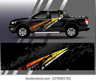 Car wrap design vector.Graphic abstract stripe racing background designs for vehicle, rally, race, adventure and car racing livery