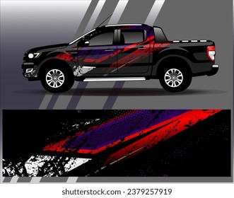 Car wrap design vector.Graphic abstract stripe racing background designs for vehicle, rally, race, adventure and car racing livery