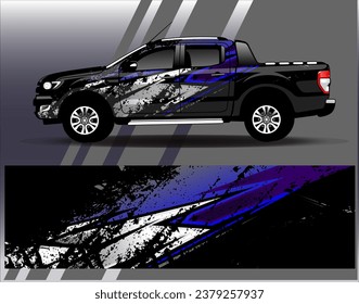 Design der Autoverpackung, Vektorgrafik.Grafische abstrakte Design-Hintergründe für Rennsport, Rallye, Rennen, Abenteuer und Autorennen