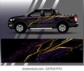 Diseño de envoltura de coches vectorial.Diseño gráfico abstracto de bandas de carreras de fondo para vehículos, carreras, carreras, aventuras y carreras de coches