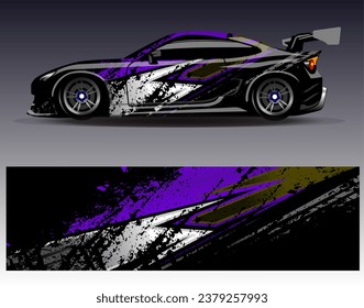 Car wrap design vector.Graphic abstract stripe racing background designs for vehicle, rally, race, adventure and car racing livery