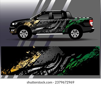 Car wrap design vector.Graphic abstract stripe racing background designs for vehicle, rally, race, adventure and car racing livery