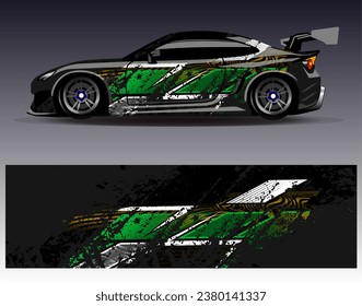 Car wrap design vector.Graphic abstract stripe racing background designs for vehicle, rally, race, adventure and car racing livery