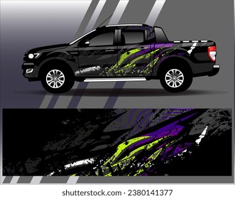 Car wrap design vector.Graphic abstract stripe racing background designs for vehicle, rally, race, adventure and car racing livery
