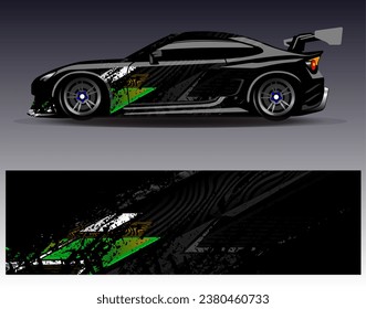 Car wrap design vector.Graphic abstract stripe racing background designs for vehicle, rally, race, adventure and car racing livery
