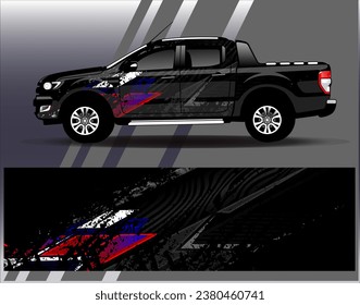 Car wrap design vector.Graphic abstract stripe racing background designs for vehicle, rally, race, adventure and car racing livery