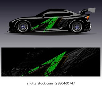 Car wrap design vector.Graphic abstract stripe racing background designs for vehicle, rally, race, adventure and car racing livery