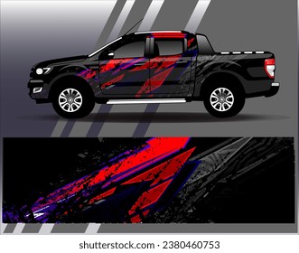 Car wrap design vector.Graphic abstract stripe racing background designs for vehicle, rally, race, adventure and car racing livery