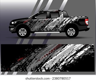 Diseño de envoltura de coches vectorial.Diseño gráfico abstracto de bandas de carreras de fondo para vehículos, carreras, carreras, aventuras y carreras de coches