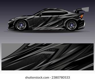 Car wrap design vector.Graphic abstract stripe racing background designs for vehicle, rally, race, adventure and car racing livery