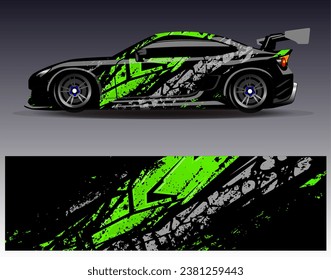 Diseño de envoltura de coches vectorial.Diseño gráfico abstracto de bandas de carreras de fondo para vehículos, carreras, carreras, aventuras y carreras de coches