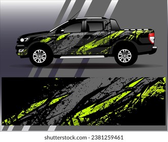 Car wrap design vector.Graphic abstract stripe racing background designs for vehicle, rally, race, adventure and car racing livery