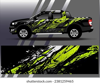 Diseño de envoltura de coches vectorial.Diseño gráfico abstracto de bandas de carreras de fondo para vehículos, carreras, carreras, aventuras y carreras de coches