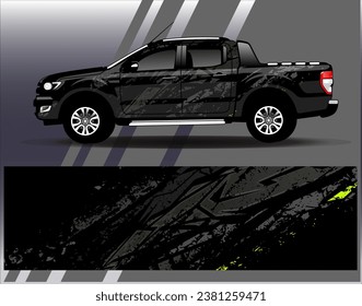 Car wrap design vector.Graphic abstract stripe racing background designs for vehicle, rally, race, adventure and car racing livery