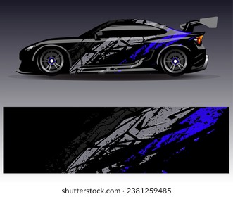 Car wrap design vector.Graphic abstract stripe racing background designs for vehicle, rally, race, adventure and car racing livery