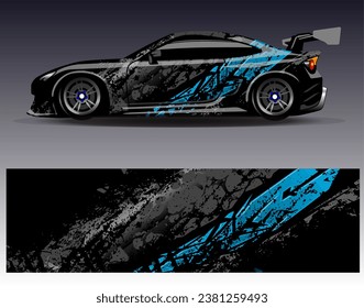 Diseño de envoltura de coches vectorial.Diseño gráfico abstracto de bandas de carreras de fondo para vehículos, carreras, carreras, aventuras y carreras de coches
