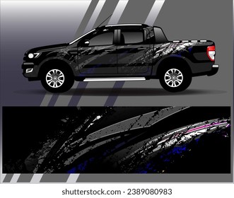Car wrap design vector.Graphic abstract stripe racing background designs for vehicle, rally, race, adventure and car racing livery