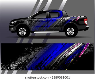 Car wrap design vector.Graphic abstract stripe racing background designs for vehicle, rally, race, adventure and car racing livery