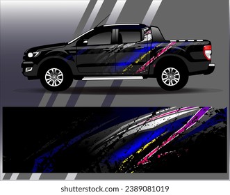 Car wrap design vector.Graphic abstract stripe racing background designs for vehicle, rally, race, adventure and car racing livery