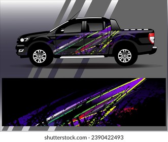 Car wrap design vector.Graphic abstract stripe racing background designs for vehicle, rally, race, adventure and car racing livery