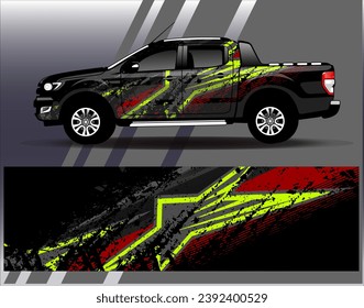 Car wrap design vector.Graphic abstract stripe racing background designs for vehicle, rally, race, adventure and car racing livery