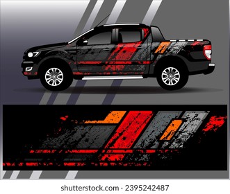 Car wrap design vector.Graphic abstract stripe racing background designs for vehicle, rally, race, adventure and car racing livery