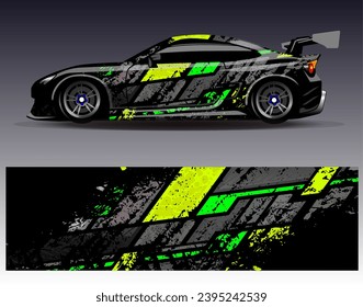 Car wrap design vector.Graphic abstract stripe racing background designs for vehicle, rally, race, adventure and car racing livery