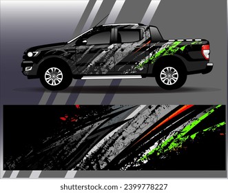 Car wrap design vector.Graphic abstract stripe racing background designs for vehicle, rally, race, adventure and car racing livery
