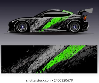 Car wrap design vector.Graphic abstract stripe racing background designs for vehicle, rally, race, adventure and car racing livery