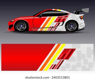 Car wrap design vector.Graphic abstract stripe racing background designs for vehicle, rally, race, adventure and car racing livery