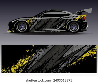 Car wrap design vector.Graphic abstract stripe racing background designs for vehicle, rally, race, adventure and car racing livery