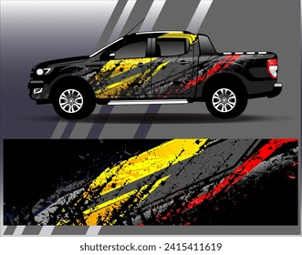Car wrap design vector.Graphic abstract stripe racing background designs for vehicle, rally, race, adventure and car racing livery