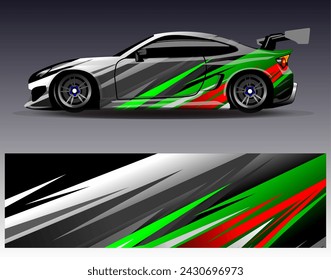 Diseño de envoltura de coche vector.Graphic diseños de fondo de carreras de rayas abstractas para vehículos, rallyes, carreras, aventuras y carreras de coches de librea