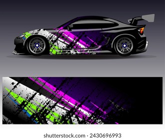 Diseño de envoltura de coche vector.Graphic diseños de fondo de carreras de rayas abstractas para vehículos, rallyes, carreras, aventuras y carreras de coches de librea