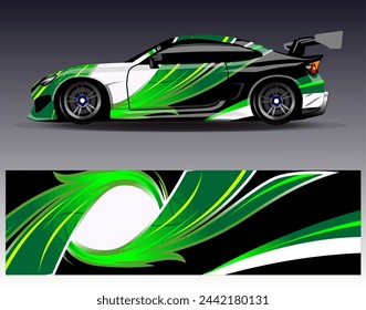 Car wrap design vector.Graphic abstract stripe racing background designs for vehicle, rally, race, adventure and car racing livery