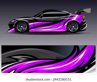 Diseño de envoltura de coche vector.Graphic diseños de fondo de carreras de rayas abstractas para vehículos, rallyes, carreras, aventuras y carreras de coches de librea