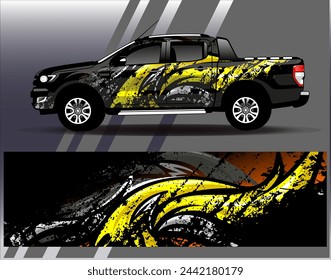 Car wrap design vector.Graphic abstract stripe racing background designs for vehicle, rally, race, adventure and car racing livery