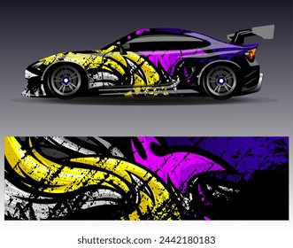 Diseño de envoltura de coche vector.Graphic diseños de fondo de carreras de rayas abstractas para vehículos, rallyes, carreras, aventuras y carreras de coches de librea